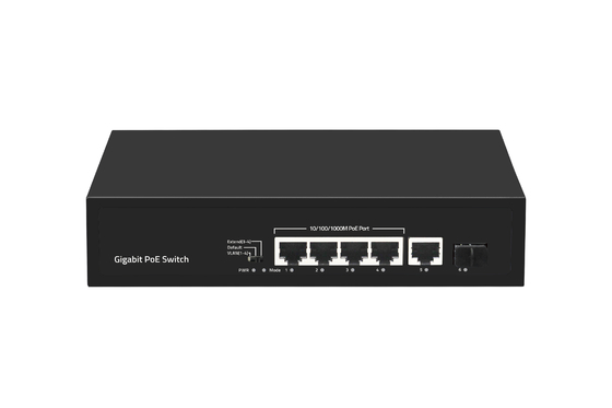 6 ports 10/100/1000mbps Commutateur POE à fibre avec 4 ports