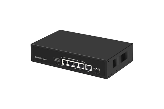 6 ports 10/100/1000mbps Commutateur POE à fibre avec 4 ports