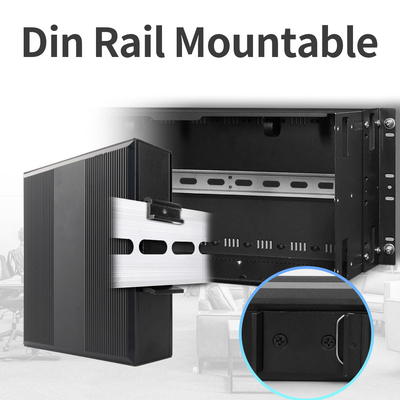 Commutateur Poe industriel non géré 5 ports réseau gigabit 15.4W/30W Standard 120W Din Rail