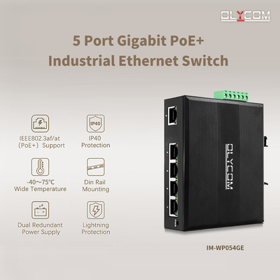Commutateur de réseau industriel à 5 ports Commutateur Ethernet E-mark avec protection contre les surtensions de 4 KV