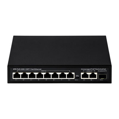 8 ports POE Switch avec 120W de puissance et 250m de transmission pour CCTV - Commutateur POE en fibre optique non géré