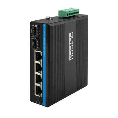 Commutateur PoE non géré industriel Ethernet rapide SFP Réseau résistant à la fibre 120W DC48V