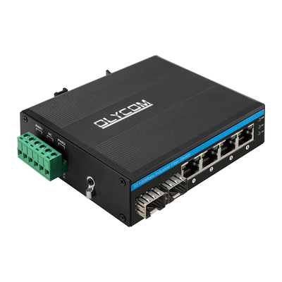 Commutateur PoE non géré industriel Ethernet rapide SFP Réseau résistant à la fibre 120W DC48V