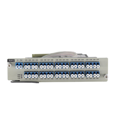 1U rack 100 GHz AWG 40 longueurs d'onde Carte de multiplexage/démultiplexage pour les systèmes DWDM de grande capacité
