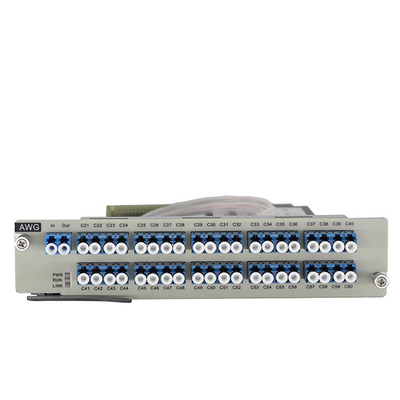 1U rack 100 GHz AWG 40 longueurs d'onde Carte de multiplexage/démultiplexage pour les systèmes DWDM de grande capacité