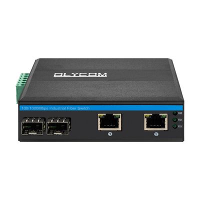 Commutateur de réseau industriel gigabit 100/1000M Fibre Ethernet non géré Din Rail DC24V