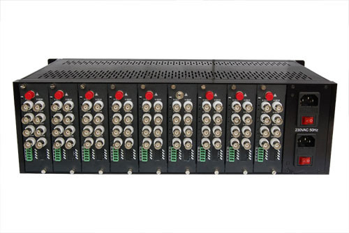 19" 3U 18slots châssis convertisseur de données vidéo fibre de support monture châssis alimentation double