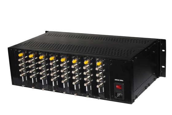 19" 3U 18slots châssis convertisseur de données vidéo fibre de support monture châssis alimentation double