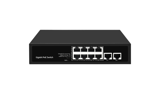 8 ports Commutateur réseau Gigabit complet PoE Prise en charge de l'extension Vlan PoE Budget 120W