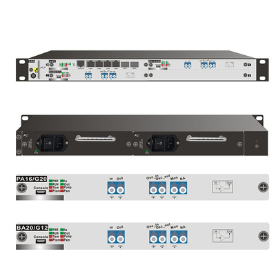 Amplificateur de fibres dopées à l'erbium EDFA Appareil amplificateur de signal optique 1U Système de châssis
