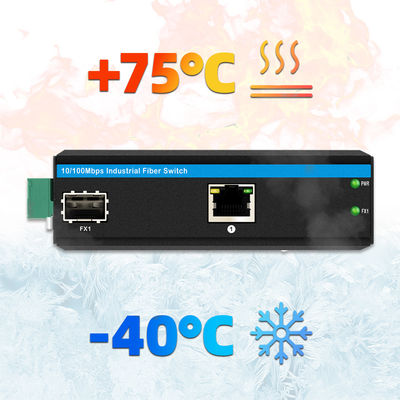 Mini 2 ports 10/100mpbs Convertisseur de fibres industrielles avec commutateur Ethernet LC 1RJ45+1SFP pour une utilisation en extérieur