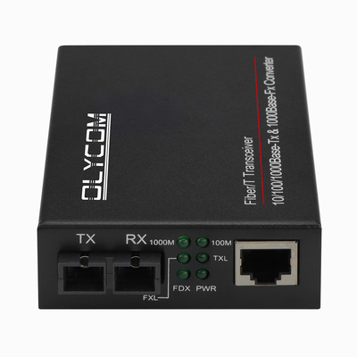 10/100/1000M Connecteur SC duplex à fibre simple 80 km Convertisseur de fibres optiques en convertisseur RJ45