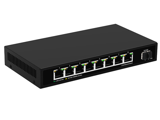 8 ports 2.5G Commutateur réseau non géré 10G Fibre DC12V Entrée sans ventilateur Vitesse d'adaptation automatique