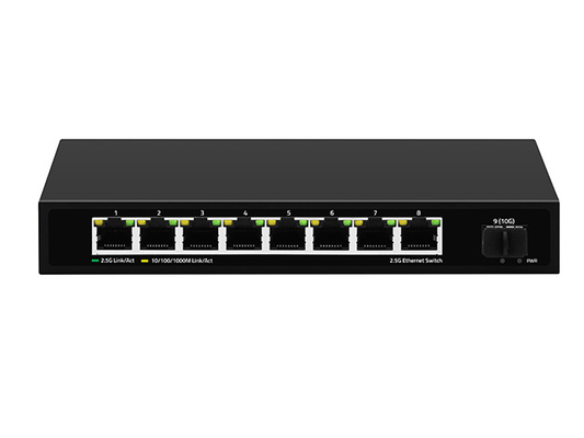 8 ports 2.5G Commutateur réseau non géré 10G Fibre DC12V Entrée sans ventilateur Vitesse d'adaptation automatique