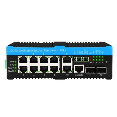 Commutateur de réseau industriel géré 2*2.5G SFP+8*RJ45 Ports 10/100/1000M POE 90W Commutateur extérieur
