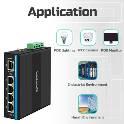 4-port 802.3bt Ultra PoE Extender Gigabit Industrial 30W/60W/90W Entrée non gérée