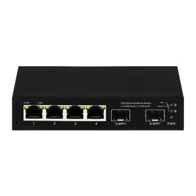 6 ports 10g commutateur Ethernet à fibre 4* 2.5G RJ45 + 2* 10G SFP+ support OEM/ODM