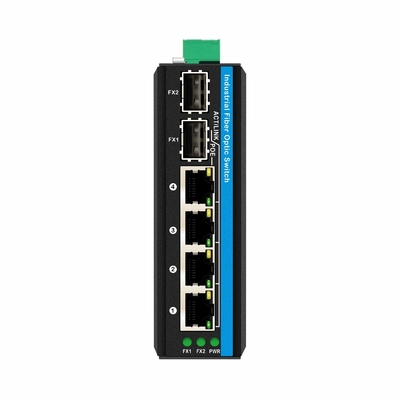 Mini 6 ports commutateur ethernet gigabit commutateur poe din rail 2 sfp+ 4 RJ45 DC48-52V double entrée de puissance
