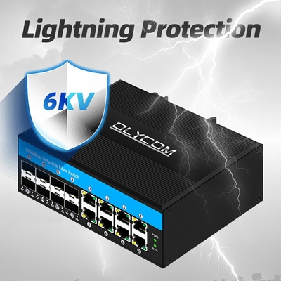 16 ports avec prise en charge du commutateur de poE gigabit af/at/bt commutateur ethernet din-rail pour le système de vidéosurveillance