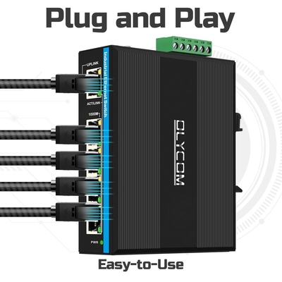 Commutateur E-Mark Ethernet DC48V à double entrée d'alimentation