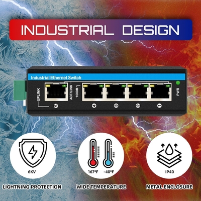 Commutateur E-Mark Ethernet DC48V à double entrée d'alimentation