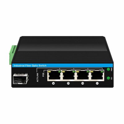 5 ports Gigabit Commutateur Poe extérieur Mini Commutateur à fibres industrielles IP40 Commutateur Din Rail