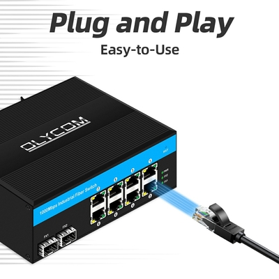 Commutateur POE 8 ports Gigabit commutateur POE non géré 6 x Ports Gigabit PoE+ 2 x 1.25G Ports SFP à fibres 240W pour une utilisation en extérieur