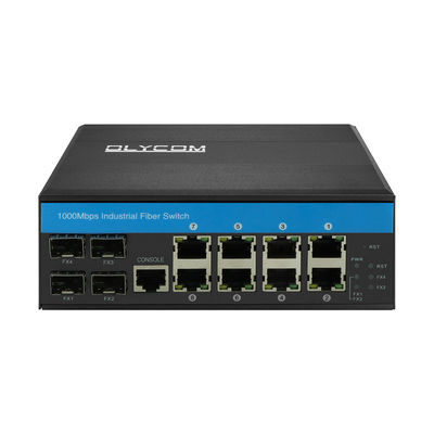 Commutateur Gigabit géré 12 ports commutateur Ethernet 4SFP+8RJ45 DIN-Rail double entrée de puissance