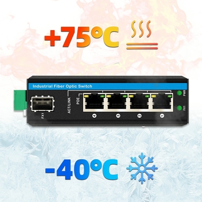 5 ports 10/100/1000mbps Commutateur Ethernet 4RJ45+1SFP Commutateur Poe extérieur