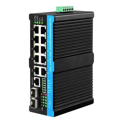 8 ports PoE Gigabit Ethernet Switch L2 géré avec entrée DC48V et niveau de protection IP40