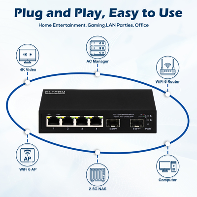 Commutateur ethernet 10g non géré 4 ports 2.5G avec ports 10G SFP+