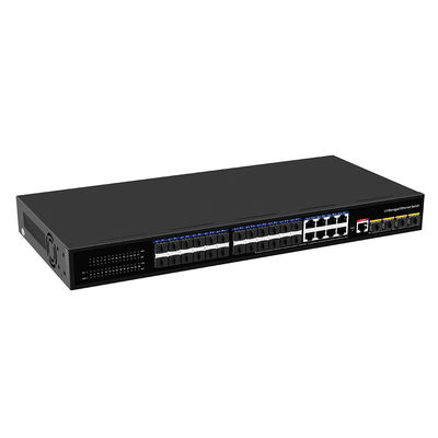 24 ports 10G L3 commutateur de fibre géré avec 8 Gigabit Combo SFP/RJ45 1U Rack 220V entrée CA