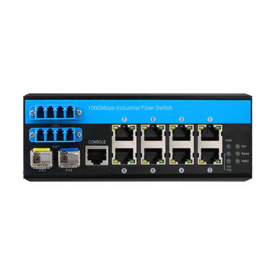 Commutateur Ethernet géré par contournement de port 8 2.5G Protection optique industrielle en fibre DIN montée
