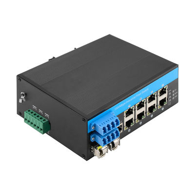 Commutateur Ethernet géré par contournement de port 8 2.5G Protection optique industrielle en fibre DIN montée