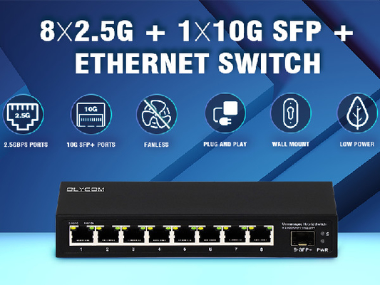 Commutateur Ethernet 10G Commutateur réseau non géré Ports SFP 8*2.5G RJ45+1*10G