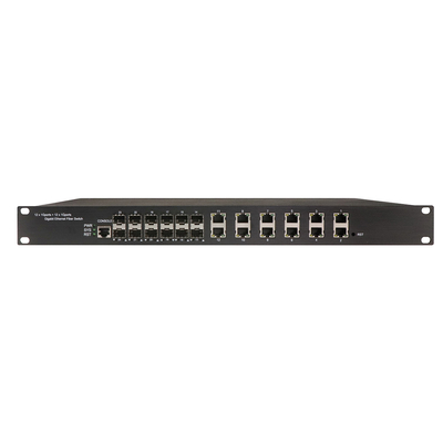 24 ports Ethernet Poe Switch Extérieur L2 Managed Switch 12 Sfp+12RJ45 1U monté sur un rack