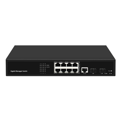 Commutateur réseau Gigabit géré à 8 ports, Realtek, liaison montante fibre SFP, entrée CA, CE, sans ventilateur