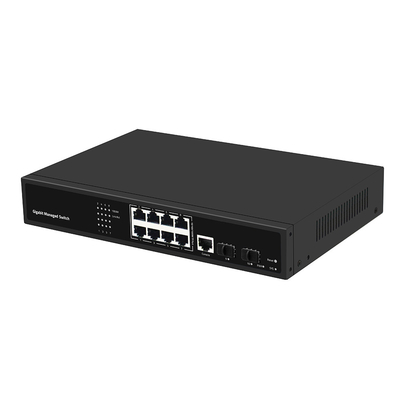 Commutateur réseau Gigabit géré à 8 ports, Realtek, liaison montante fibre SFP, entrée CA, CE, sans ventilateur