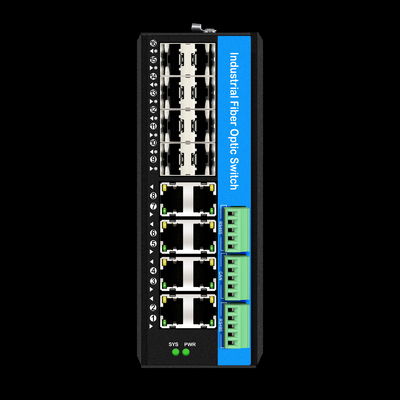Commutateur réseau Din-rail géré à 16 ports Gigabit Poe Commutateur réseau 8RJ45+8SFP Avec 4*RS485+2*CAN BUS