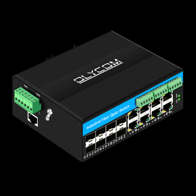 Commutateur réseau Din-rail géré à 16 ports Gigabit Poe Commutateur réseau 8RJ45+8SFP Avec 4*RS485+2*CAN BUS