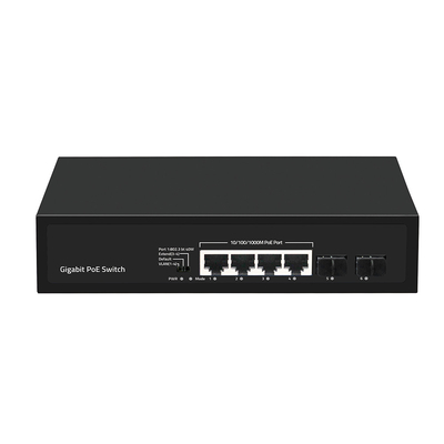 4 ports Gigabit SFP Fiber PoE Switch 60W Budget avec une extension VLAN de 250 mètres
