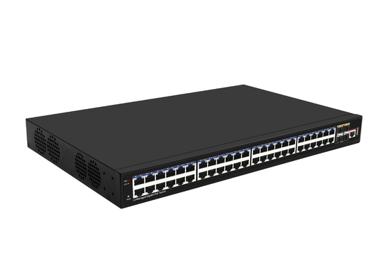 48 ports 10G Poe Switch L3 Ethernet géré avec 48 ports Poe Gigabit + 4 ports Sfp + 10G
