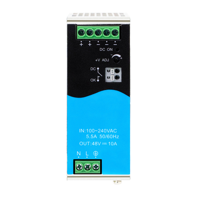 L'alimentation électrique par voie ferrée DIN de 480 W 48 V 10 A large entrée CA/CC avec PFC DC actif OK