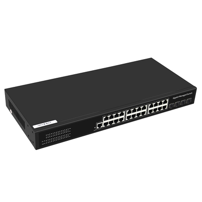 24 ports Gigabit Managed Switch avec 1G Fiber Uplink Layer 2 Géré de qualité commerciale