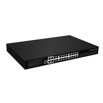 24 ports 2.5G PoE Managed Switch 10G Fiber Uplink L3 couche 400W Budget AC Entrée CE