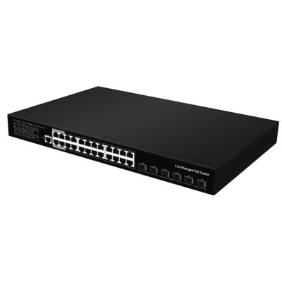 24 ports 2.5G PoE Managed Switch 10G Fiber Uplink L3 couche 400W Budget AC Entrée CE
