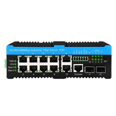 2.5G Commutateur Ethernet industriel Din-rail Commutateur Poe Support 90w L2 Géré