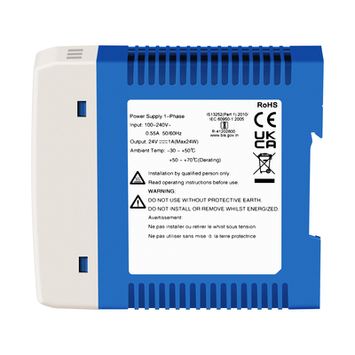 Adaptateur d'alimentation industriel 24V CE UL Liste 1A Sortie AC/DC Double entrée DIN Rail