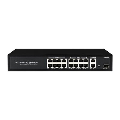 Commutateur 16 ports Gigabit Poe Commutateur réseau à fibre étendu 250m 300W