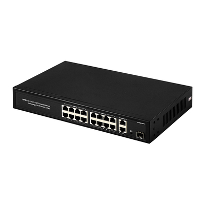 Commutateur 16 ports Gigabit Poe Commutateur réseau à fibre étendu 250m 300W